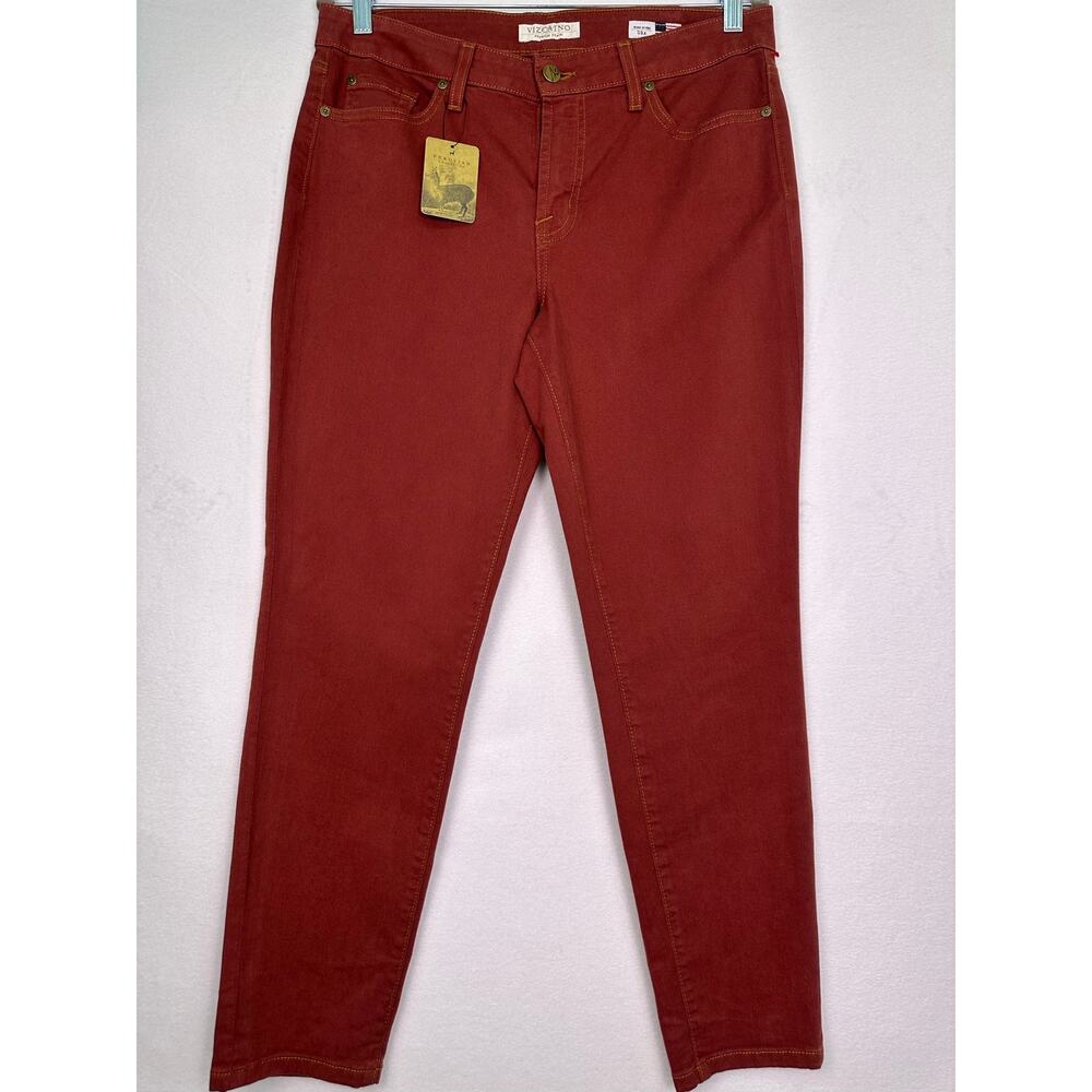 NWT Vizcaino Premium Peruvian Connection St. Tropez Jeans Size 30 Red Tapered - Picture 2 of 15